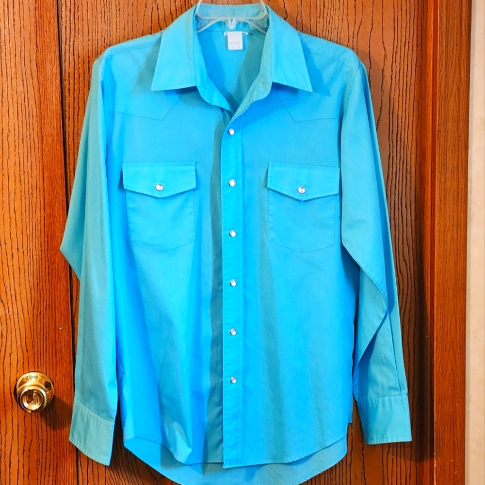 San Francisco Turquoise Classic Western Style Men's Shirt